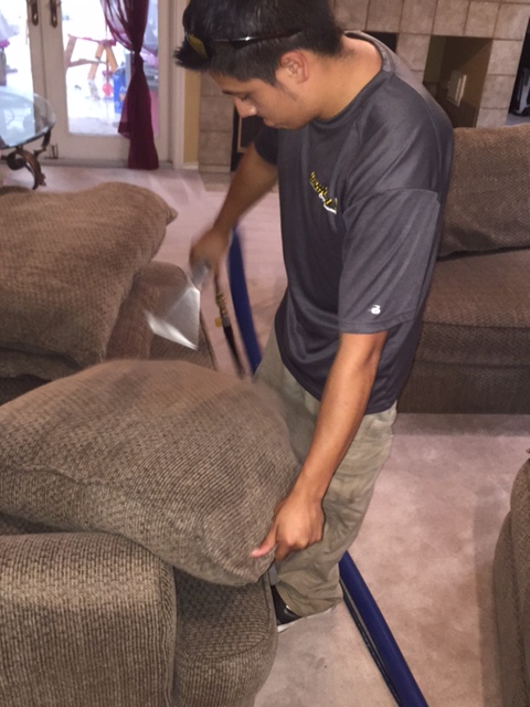 Upholstery steam cleaning service.